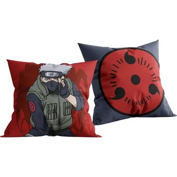 Dekorativní polštářek Halantex • Oboustranný polštář Naruto Shippuden – Kakashi & Mangekyō Sharingan - 40 x 40 cm