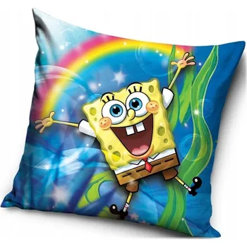 Carbotex • Polštář Spongebob a duha - 40 x 40 cm