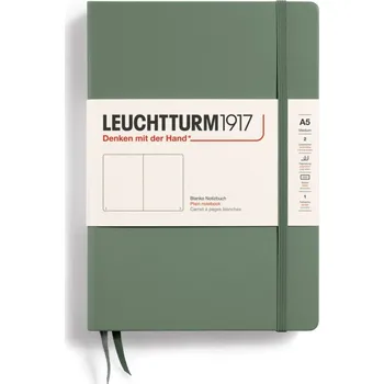 Diář Leuchtturm 1917, Notes hladký v tvrdých deskách Leuchtturm 1917 A5, 251 stran, olivový, 80 g/m² - Formadore