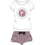 E plus M • Dámské krátké bavlněné pyžamo Barbie XL Bílá