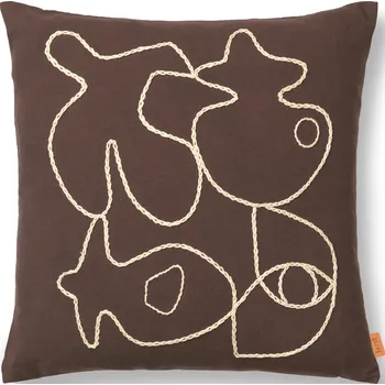 Povlečení Ferm Living, Povlak na polštář Figure 50 x 50 cm kávový - Formadore
