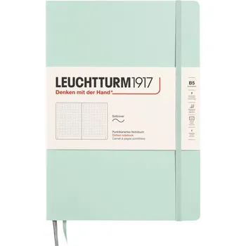 Diář Leuchtturm 1917, Tečkovaný zápisník v měkké vazbě Leuchtturm 1917 B5, 123 stran, mátový, 80 g/m² - Formadore