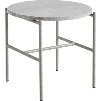 Konferenční stolek Hay, Odkládací stolek Rebar kulatý 45 x 40,5 cm, šedý mramor - Formadore
