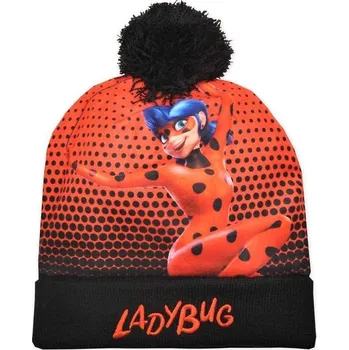 Módní doplněk E plus M • Dětská / dívčí zimní čepice s bambulí Kouzelná beruška - Miraculous Ladybug 52