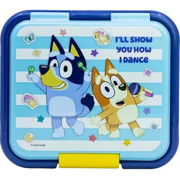Svačinový box Stor • Robustní multibox na svačinu Bluey se 3 přihrádkami
