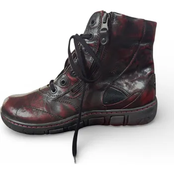 Dámská obuv Kacper 4-595 dámská kožená zimní obuv šíře H červená Barva: Červená, Velikost: 41