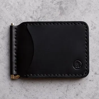 Peněženka KOŽENÁ PENĚŽENKA DOLAROVKA - ČERNÁ Dolarovka na KARTY, BANKOVKY A MINCE Vidra Brand