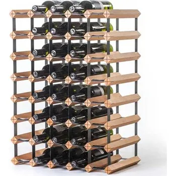 Stojan na víno RAXI stojan na víno buk 40 lahví kombinace dřevo a kov