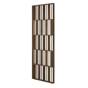 Paraván Lamelová dělící stěna Japandi, kompletní sada, výška a šířka dle výběru, ořech 228 cm