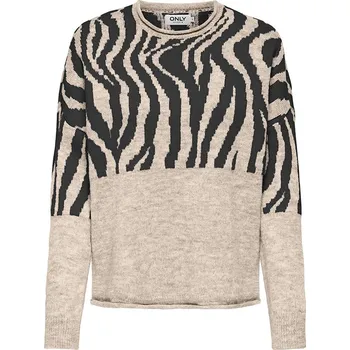 Dámský svetr ONLY Beige/ Schwarz 1082033 XS