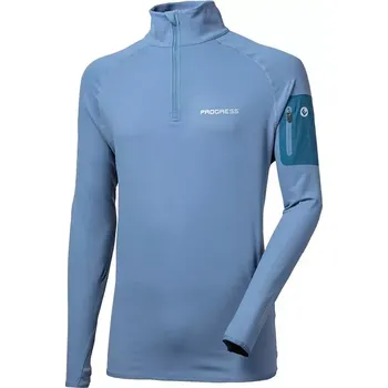 PROGRESS Progress LOGAN pánská mikina s krátkým zipem, modrošedá velikost M