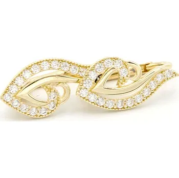 Náušnice Zlaté náušnice vlnky se zirkony 2,10g