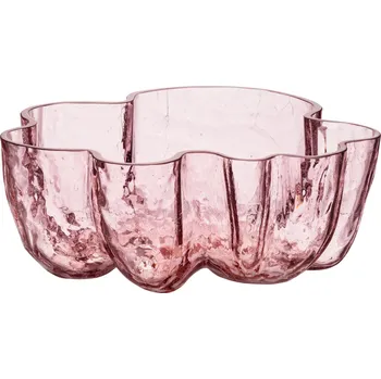 Kosta Boda, Mísa Crackle křišťálová 25 cm růžová - Formadore