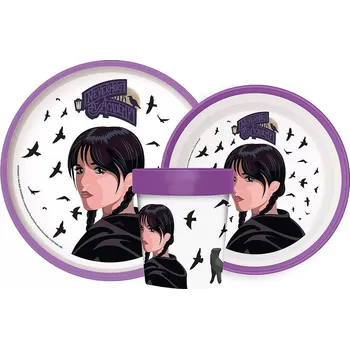 Stor • Sada plastového nádobí Wednesday s kelímkem a protiskluzem