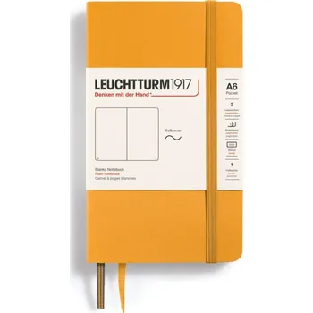 Diář Leuchtturm 1917, Notes hladký v měkké vazbě Leuchtturm 1917 A6, 123 stran, oranžový, 80 g/m² - Formadore