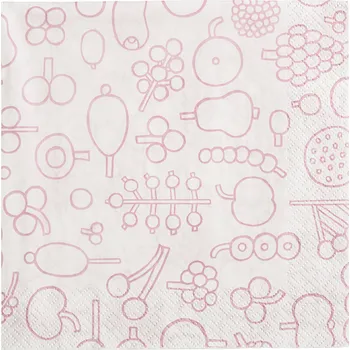 Papírový ubrousek Iittala, Papírové ubrousky Oiva Toikka Frutta 33 x 33 cm růžové - Formadore