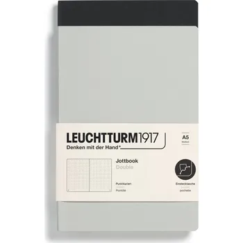 Diář Leuchtturm 1917, Zápisníky tečkované ve flexibilní vazbě Jottbook A5, černé a šedé, 80 g/m², 2 ks - Formadore