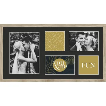 Digitální fotorámeček Styler, Rámeček na 5 fotografie Kyoto s černou paspartou 27 x 51 cm béžový - Formadore