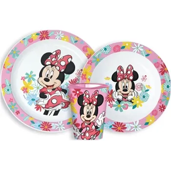 Stor • Sada plastového nádobí Minnie Mouse s kelímkem - Disney - 3 díly
