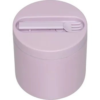 Úložný box Design Letters, Termobox na svačinu To Go s vidličkou velký levandulový 2 díly - Formadore