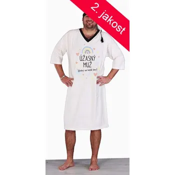 Pánská noční košile 2. JAKOST Noční košile - Úžasný muž - bílá - XL