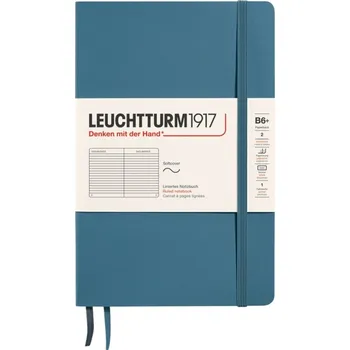 Diář Leuchtturm 1917, Zápisník linkovaný v měkké vazbě Leuchtturm 1917 B6+, 123 stran, modrošedý, 80 g/m² - Formadore