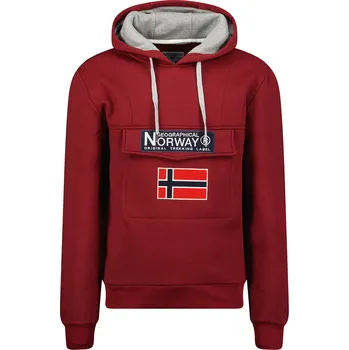 Pánská mikina Pánská mikina s kapucí GEOGRAPHICAL NORWAY Gadrien Barva: Vínová, Velikost: M