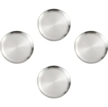 Talíř 4 ks talířů z nerezové oceli 23 cm Stříbrné kuchyňské talíře kulaté servírovací nádobí pro hlavní jídla i každodenní použití