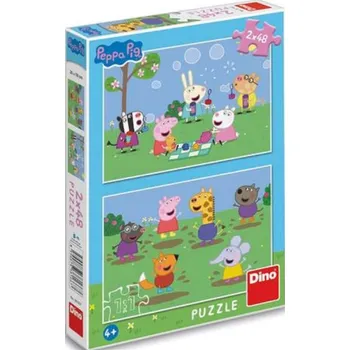 Puzzle Puzzle Peppa Pig a kamarádi 2x48 dílků
