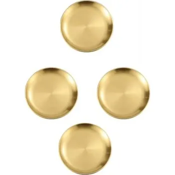 Talíř 4 ks talířů z nerezové oceli 17 cm Zlaté elegantní kuchyňské talíře na dezerty předkrmy servírování a slavnostní stolování