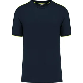 Pánské tričko WK DESIGNED TO WORK WK 3020 / Pánské pracovní tričko s krátkým rukávem - námořní modrá/žlutá XL