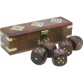 SEA Club Hrací kostky dřevěné v truhlici 12,5 x 4 x 4 cm