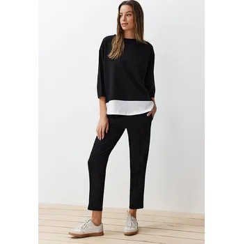 Dámské tričko trendyol Schwarz/ Weiß 490994 S