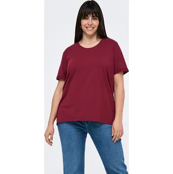 Dámské tričko Tričko ONLY Carmakoma Bordeaux 4452774 L-50/52