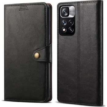 Lenuo Leather flipové pouzdro pro Xiaomi Redmi Note 11 Pro+ 5G, černá