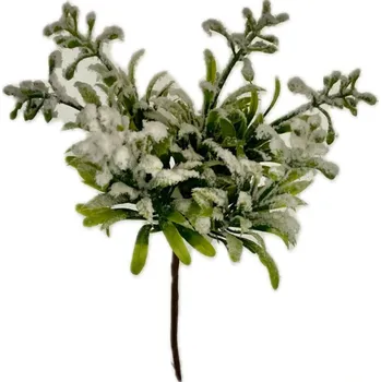 Vánoční dekorace Maják Větvička 20x18cm zimní zasněžená zeleň