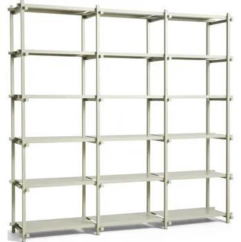 Úložný box Hay, Policový regál Woody trojitý bukový rám 196,5 cm šedý - Formadore