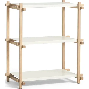 Knihovna Hay, Policový regál Woody dubový rám 85,5 cm bílý - Formadore