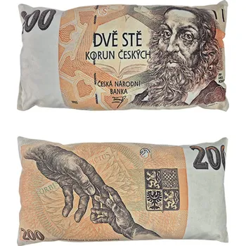4sleep Dekorativní polštář bankovka 28 x 53 cm 200 kč