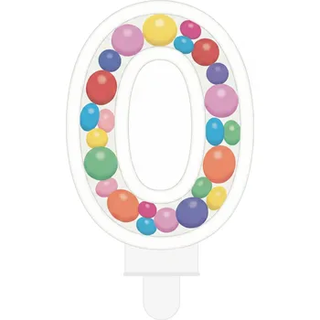 Dortová svíčka Svíčka dortová barevné lentilky číslo 0