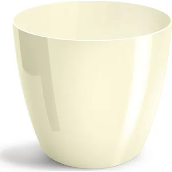 Plastový květináč Aga – krémový 9,5 x 9 cm