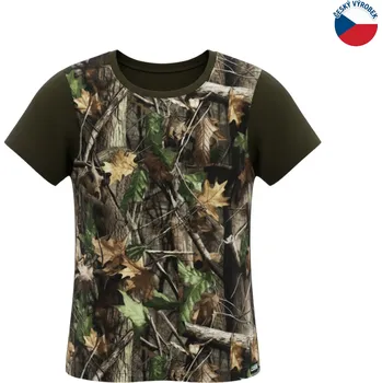 Chlapecké tričko ZÁHOŘÍ Rudel ZÁHOŘÍ Dětské tričko krátký rukáv - zelené s kamufláží Velikost: 128