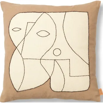 Povlečení Ferm Living, Povlak na polštář Figure 50 x 50 cm taupe - Formadore