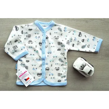 Kojenecké oblečení AMÁLKA Bavlněný, kojenecký kabátek, modré autíčka Velikost: 68