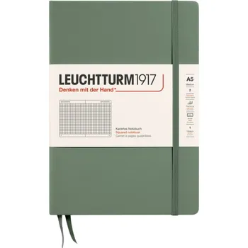Diář Leuchtturm 1917, Zápisník Leuchtturm 1917 A5, linkovaný, v pevné vazbě, 251 stran, olivový, 80 g/m² - Formadore