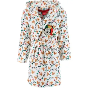 Dívčí župan SunCity • Dívčí vánoční coral fleece župan s kapucí Minnie Mouse EU 116 Bílá