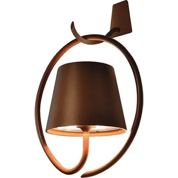 Nástěnné svítidlo Zafferano, Nástěnné svítidlo Poldina kružnice se stínidlem na magnet hnědé - Formadore