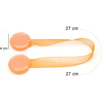 Uchycení záclony a závěsu Dekorační ozdobná spona na záclony a závěsy s magnetem MUSA meruňková, Ø 4 cm Mybesthome cena za 2 ks v balení Cena za 2 kusy v balení