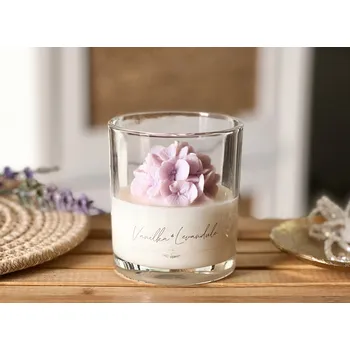 Svíčka Dárek k Valentýnu svíčka vůně Vanilka a Levandule