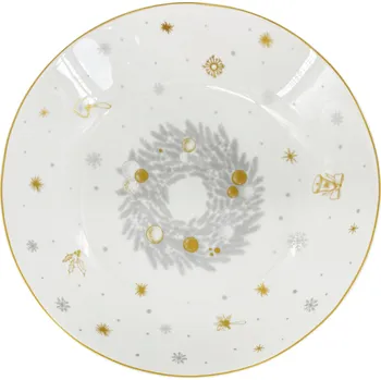 Talíř by inspire Stříbrná Koleda hluboký talíř 20,5 cm stříbrný/zlatý